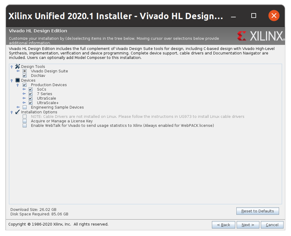 Xilinx Vivado Configure Install